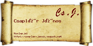 Csaplár János névjegykártya