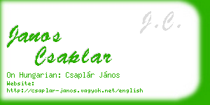 janos csaplar business card